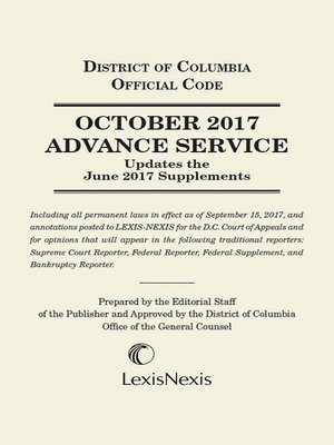 cover image of District of Columbia Lexis Advance Service